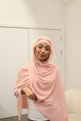 Flowy Chiffon Instant Hijab - Powder Pink