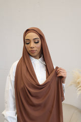 Flowy Chiffon Instant Hijab - Bark