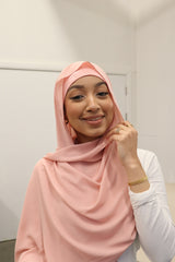 Flowy Chiffon Instant Hijab - Powder Pink