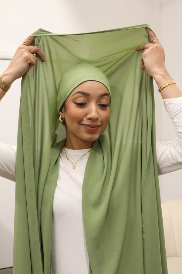 Flowy Chiffon Instant Hijab - Pistachio