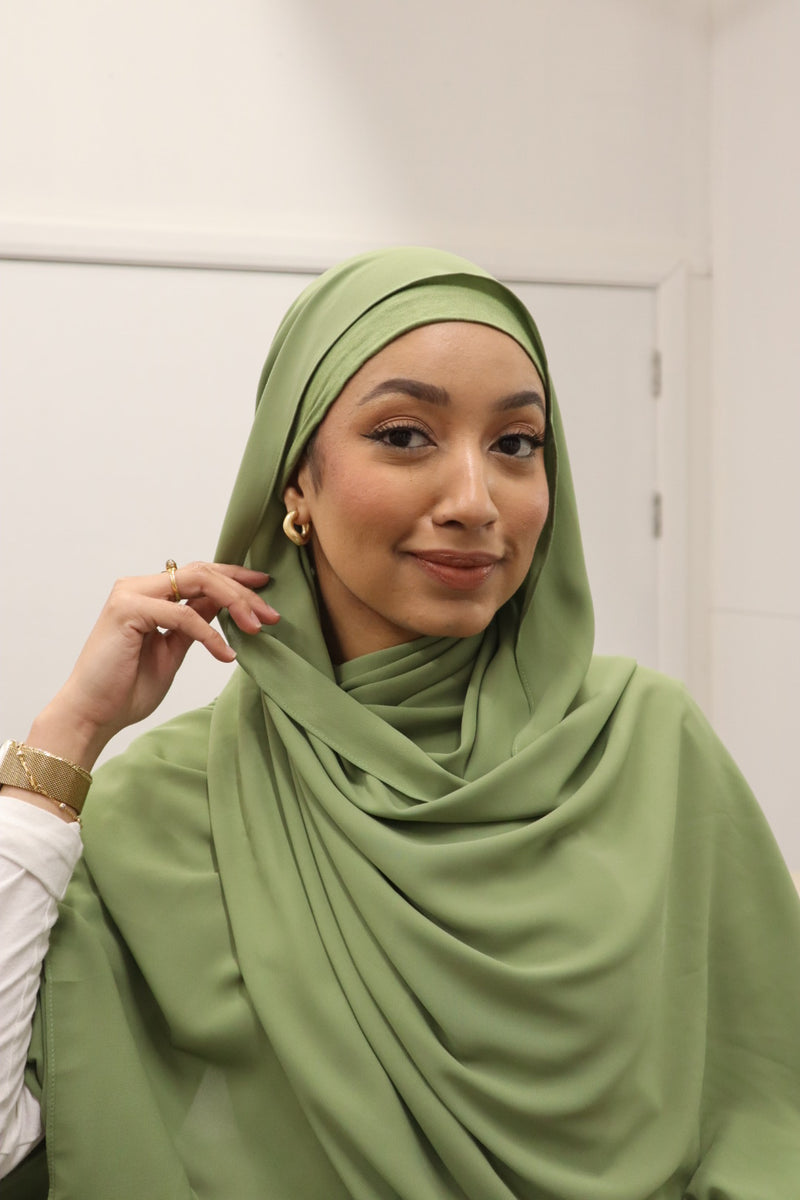 Flowy Chiffon Instant Hijab - Pistachio