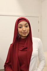 Flowy Chiffon Instant Hijab - Burgundy