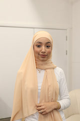 Classic Chiffon Instant Hijab - Wheat