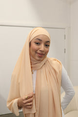 Classic Chiffon Instant Hijab - Wheat