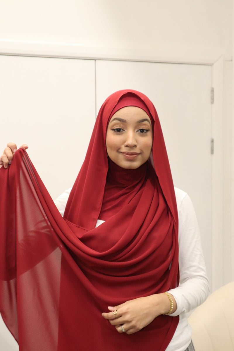 Ninja Instant Hijab Maroon – SARRABI LTD