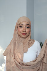 Printed Instant Hijab - Chai