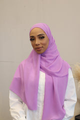 Classic Chiffon Instant Hijab - Light Purple