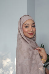 Printed Instant Hijab - Wheat Beige