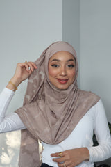 Printed Instant Hijab - Wheat Beige