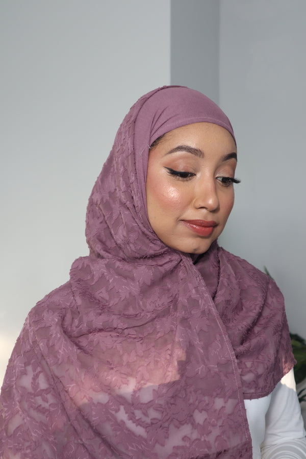 Printed Instant Hijab - Amethyst