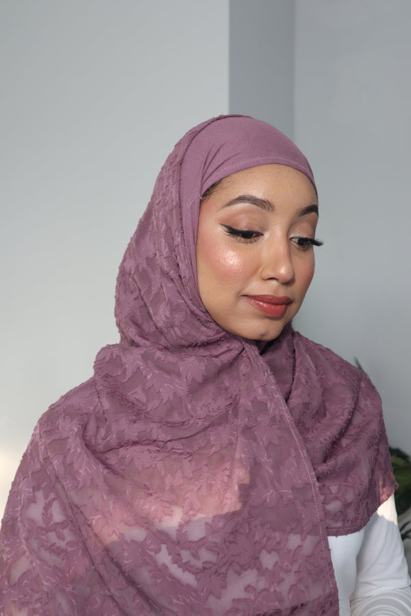 Printed Instant Hijab - Amethyst