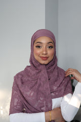 Printed Instant Hijab - Amethyst