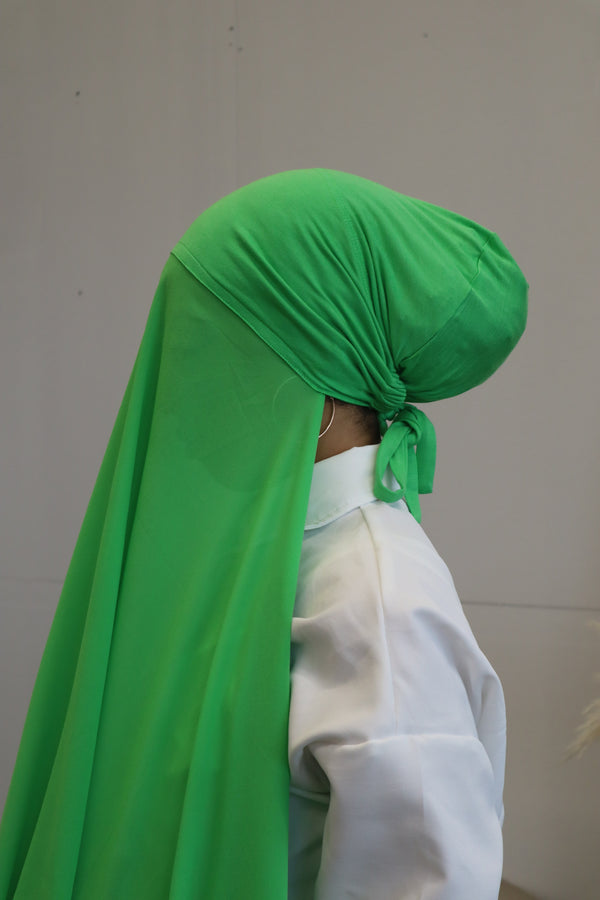 Classic Chiffon Instant Hijab - Neon Green