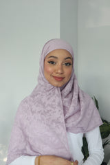 Printed Instant Hijab - Orchid Petal