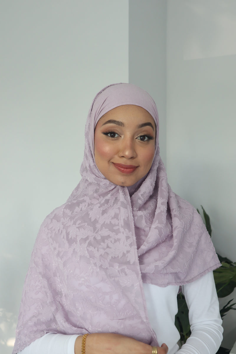 Printed Instant Hijab - Orchid Petal