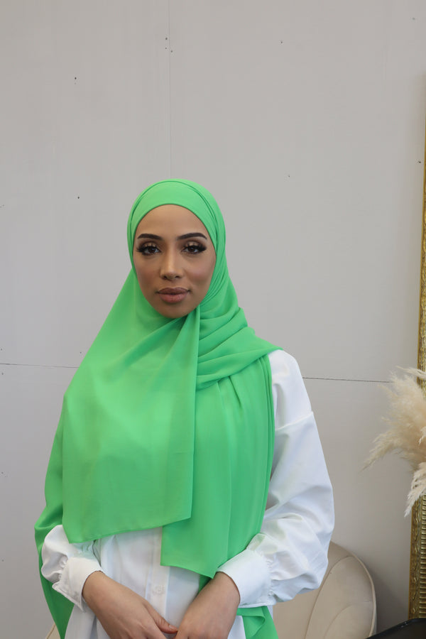 Classic Chiffon Instant Hijab - Green