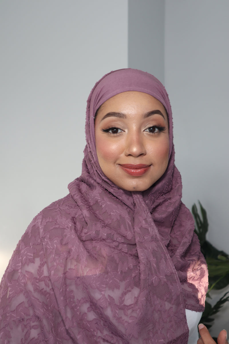 Printed Instant Hijab - Amethyst