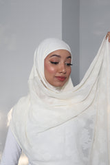 Printed Instant Hijab - Ivory