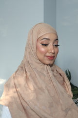 Printed Instant Hijab - Chai