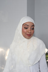 Printed Instant Hijab - Ivory