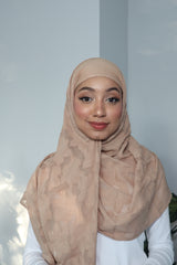 Printed Instant Hijab - Chai