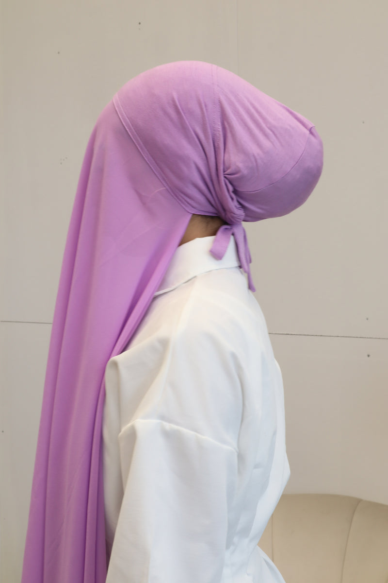 Classic Chiffon Instant Hijab - Light Purple
