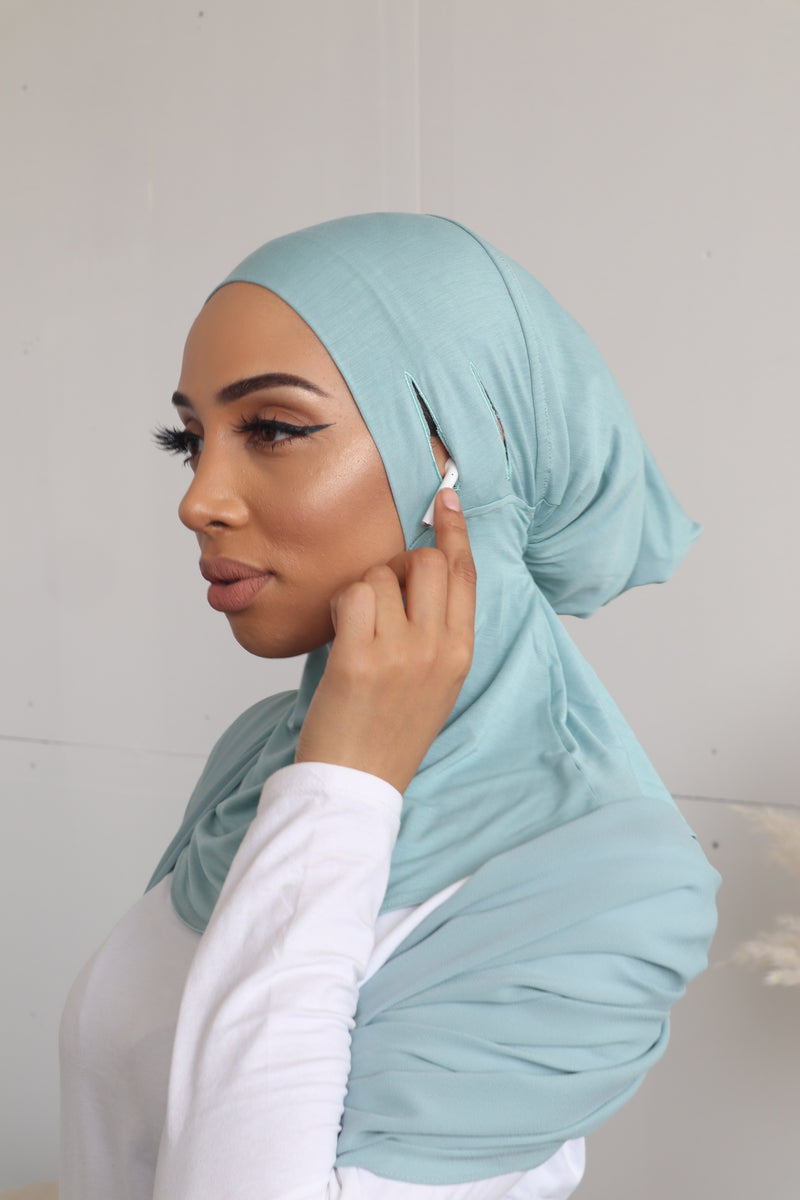 Ninja Instant Hijab - Aqua Blue