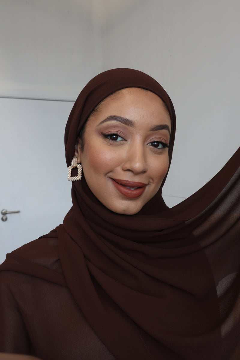 Classic Chiffon Instant Hijab - Walnut