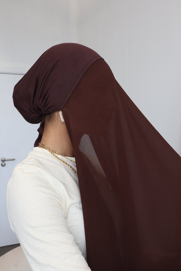 Classic Chiffon Instant Hijab - Walnut