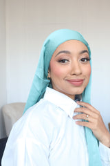 Luxe Crinkle Satin Instant Hijab - Bold
