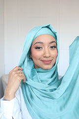 Luxe Crinkle Satin Instant Hijab - Bold
