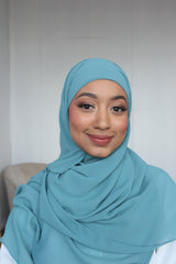Classic Chiffon Instant Hijab - Teal