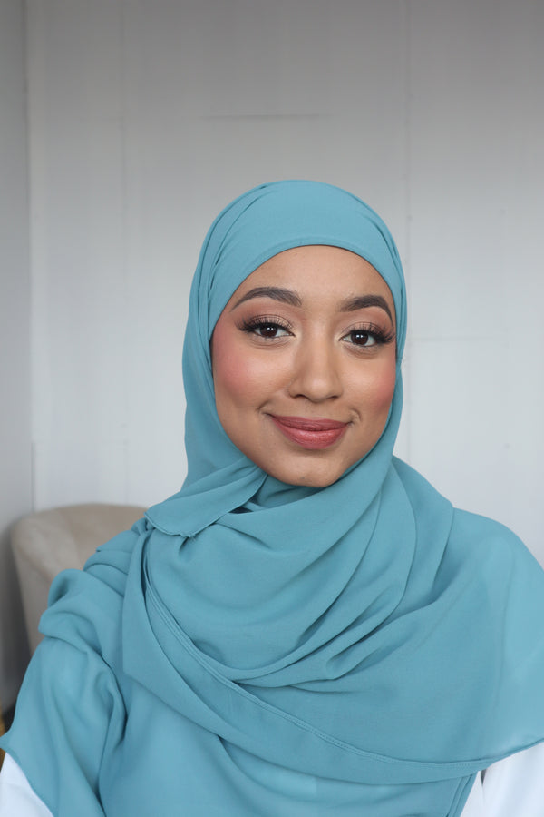 Classic Chiffon Instant Hijab - Teal
