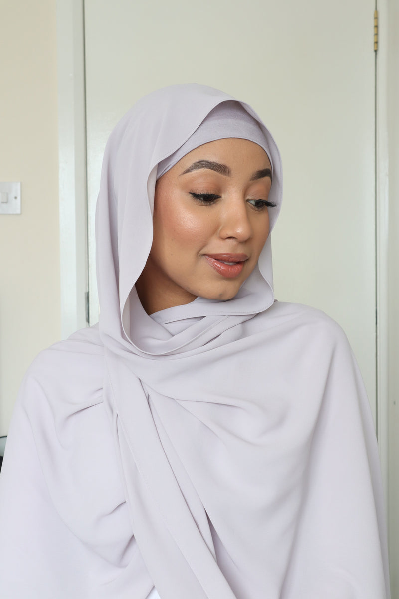 Flowy Chiffon Instant Hijab - Ash Grey